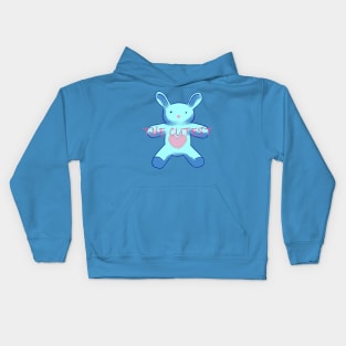 The cutest bunny blue and pink Kids Hoodie